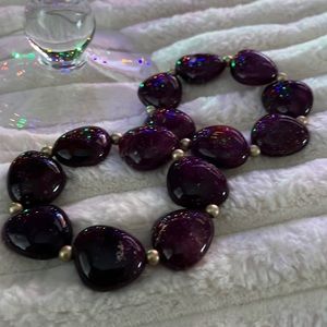2 beautiful purple beaded bracelets